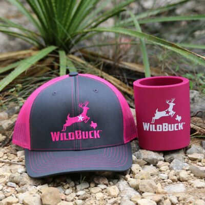 WildBuck Texas Charcoal Neon Pink Hard Foam Koozie Bundle